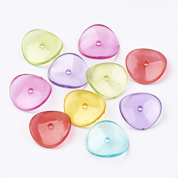 Transparent Acrylic Beads, Curved, Flat Round, Mixed Color, 15x3mm, Hole: 1.5mm, about 1235pcs/345g