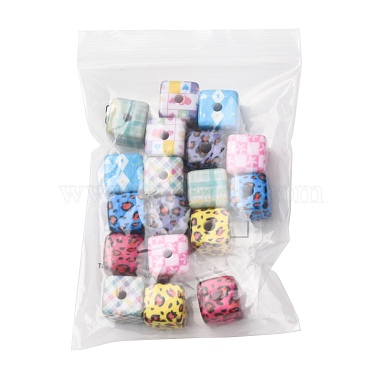 18Pcs 9 Styles Laser & Printed Opaque Acrylic Beads(OACR-FS0002-81)-7