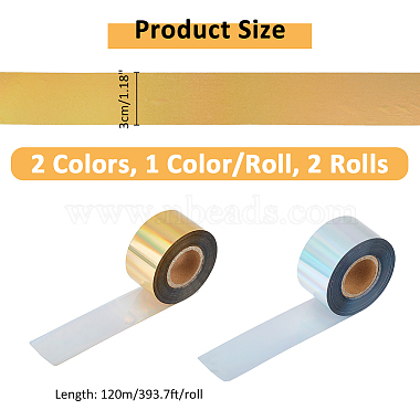 2 Rollen 2 Farben Laserprägung Heißfolienpapier(DIY-FH0006-87)-2