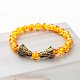 Synthetic Amber Stretch Bracelet with Dragon Clasps(VK5165-6)-1