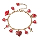 bracelet à breloques en alliage d'émail et de résine pour la Saint-Valentin(BJEW-JB09565-01)-1
