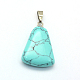 Trapezoid Dyed Synthetic Turquoise Pendants(G-Q359-02)-2