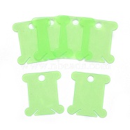 Plastic Thread Winding Boards, Floss Bobbins, for for Cross Stitch Embroidery Cotton Thread Craft DIY Sewing Storage, Bone, Lawn Green, 38x35x1mm, Hole: 6.7mm(TOOL-B005-01D)