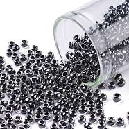 TOHO Round Seed Beads, Japanese Seed Beads, (344) Inside Color Crystal/Black, 8/0, 3mm, Hole: 1mm, about 10000pcs/pound(SEED-TR08-0344)
