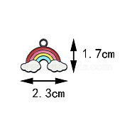 Golden Alloy with Enamel Pendants, Pride Rainbow Flag Theme, Cloud, 23x17mm(PW-WG87917-09)