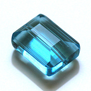 Imitation Austrian Crystal Beads, Grade AAA, Faceted, Rectangle, Deep Sky Blue, 8x9.5x5mm, Hole: 0.9~1mm(SWAR-F060-10x8mm-10)