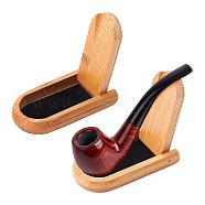 Bamboo Foldable Bamboo Tobacco Pipe Stand Holder Display, with Velet, BurlyWood, 76x41x12mm, Inner Diameter: 56x30mm(AJEW-WH0237-47)