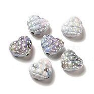 Opaque Acrylic Beads, Heart, Gray, 17.2x20x9.8mm, Hole: 3.3mm(OACR-E016-02B)