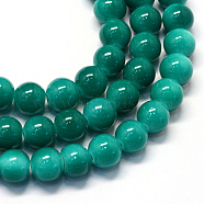 Baking Painted Glass Round Bead Strands, Teal, 8.5~9mm, Hole: 1.5mm, about 105pcs/strand, 31.8 inch(X-DGLA-Q020-8mm-09)