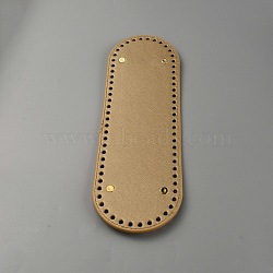 Oval PU Leather Knitting Crochet Bags Nail Bottom Shaper Pad, with Iron Nail, for Bag Bottom Accessories, Goldenrod, 30x10.1x1cm, Hole: 5mm(PURS-WH0001-64A)