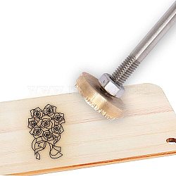 Stamping Embossing Soldering Brass with Stamp, for Cake/Wood, Golden, Valentine's day Themed Pattern, 30mm(AJEW-WH0113-15-65)