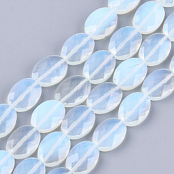 Opalite Beads Strands, Faceted, Oval, 18x13~13.5x5.5~6mm, Hole: 1.2mm, about 11pcs/strand, 7.8 inch(G-S354-14)