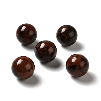 Natural Mahogany Obsidian Beads, No Hole/Undrilled, Round, 25~25.5mm