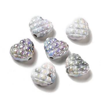 Opaque Acrylic Beads, Heart, Gray, 17.2x20x9.8mm, Hole: 3.3mm
