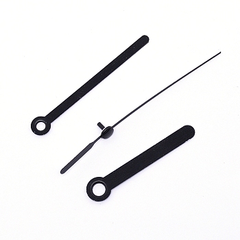 Alloy Clock Pointers, with Plastic Finding, Gunmetal, Hour Hand: 50x10x1.5mm, Hole: 5mm, Minute Hand: 60x18x1.2mm, Hole: 3.5mm, Second Hand: 82x6x7mm, Pin: 1.5mm
