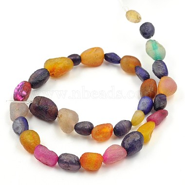 Dyed Natural Weathered Agate Bead Strands(G-J271-42)-3