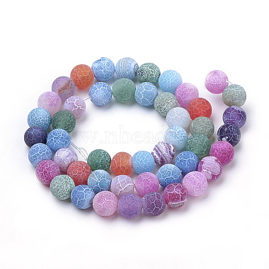 Natural Weathered Agate Beads Strands(G-S259-05J-10mm)-2
