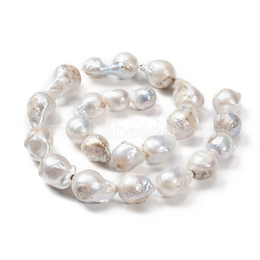 Natural Baroque Pearl Keshi Pearl Beads Strands(PEAR-K004-20)-3
