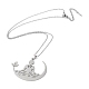 201 Stainless Steel Yoga Human Pendant Necklace with Cable Chains(NJEW-Q317-09P)-1