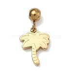 304 Stainless Steel Pendants, Golden, Coconut Tree, 17mm, Hole: 1.2mm, Pendant: 11x8.5x2mm(STAS-K323-01A-G)