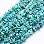 Synthetic Turquoise Beads Strands, Chip, 5~8mm, Hole: 1mm, about 80~81cm(G-P332-24B)