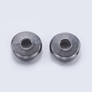 Brass Spacer Beads, Flat Round, Gunmetal, 6x1.5mm, Hole: 2mm(KK-K197-A-58B)