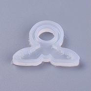 Transparent DIY Ring Food Grade Silicone Molds, Resin Casting Molds, For UV Resin, Epoxy Resin Jewelry Making, Jewelry Making Tools, Wing, White, 35x45x5.5mm(DIY-WH0128-08C)