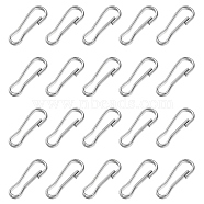 201 Stainless Steel Keychain Clasp Findings, Stainless Steel Color, 20x7x2mm(STAS-YW0001-79)