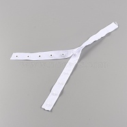 Polyester Sewing Snap Button Tape, Plastic Buttons Fastener Replacement, for Baby Lingerie Crotch Sewing, Dancing Dress, White, 18x4mm(DIY-WH0325-35A)