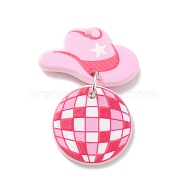 Acrylic Pendants, with Iron Jump Ring, Hat, 39mm, Hole: 1.8mm(OACR-I004-04B)