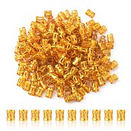 200Pcs Aluminum Dreadlocks Beads Hair Decoration, Hair Coil Cuffs, Gold, 9x8mm, Hole: 7mm(ALUM-YW0001-03)