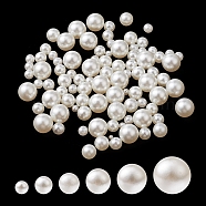 300Pcs 6 Sizes ABS Plastic Imitation Pearl Round Beads, No Hole Beads, Beige, 2~8mm, about 50pcs/style(MACR-YW0002-67)