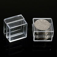 Polystyrene(PS) Plastic Bead Containers, Cube, Clear, 3x3x2.2cm(CON-L006-10A)