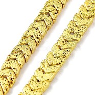 Electroplated Natural Lava Rock Beads Strands, Arrow, Golden Plated, 6~6.5x6.5~7x2.5~3mm, Hole: 1mm, about 98pcs/strand, 16.22''(41.2cm)(G-H303-A02-G)