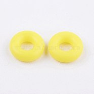 Silicone Beads, DIY Bracelet Making, Donut, Yellow, 5x2mm, Hole: 1mm(SIL-E001-S-04)