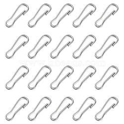 201 Stainless Steel Keychain Clasp Findings, Stainless Steel Color, 20x7x2mm(STAS-YW0001-79)
