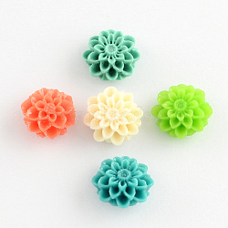 Synthetic Coral Beads, Chrysanthemum, Dyed, Mixed Color, 12x7mm, Hole: 1mm(CORA-S014-12mm)