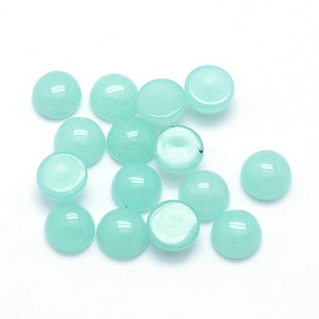 Natural Jade Cabochons, Half Round, Dyed, 6x3~3.5mm