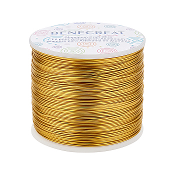 BENECREAT Matte Round Aluminum Wire, Gold, 15 Gauge, 1.5mm, 68m/roll