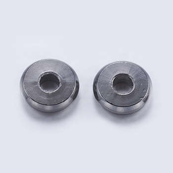 Brass Spacer Beads, Flat Round, Gunmetal, 6x1.5mm, Hole: 2mm