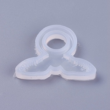 Transparent DIY Ring Food Grade Silicone Molds, Resin Casting Molds, For UV Resin, Epoxy Resin Jewelry Making, Jewelry Making Tools, Wing, White, 35x45x5.5mm