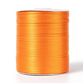 Double Face Satin Ribbon, Polyester Ribbon, Orange, 1/8 inch(3mm) wide, about 880yards/roll(804.672m/roll)