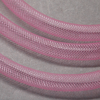 Plastic Net Thread Cord, Pink, 4mm, 50Yards/Bundle(150 Feet/Bundle)