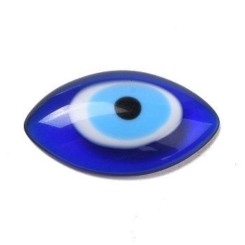 Evil Eye Resin Cabochons, Lucky Eye Cabochons, Blue, Oval, 16.5x29x5mm