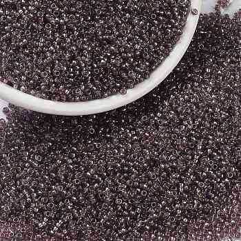MIYUKI Round Rocailles Beads, Japanese Seed Beads, (RR1836) Sparkling Lined Smoky Amethyst AB, 15/0, 1.5mm, Hole: 0.7mm, about 5555pcs/bottle, 10g/bottle