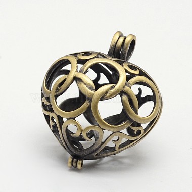 Antique Bronze Heart Brass Pendants