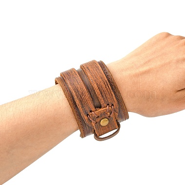 Leather Wrap Snap Bracelets(BJEW-FF0007-027B)-5