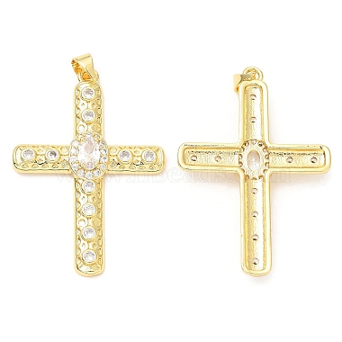 Rack Plating Brass Micro Pave Cubic Zirconia Pendants(KK-A185-28G)-2