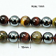 Natural Tiger Iron & Synthetic Hematite Beads Strands(G-H1581-10mm)-2