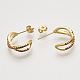 Brass Cubic Zirconia Stud Earrings(EJEW-S201-150)-2